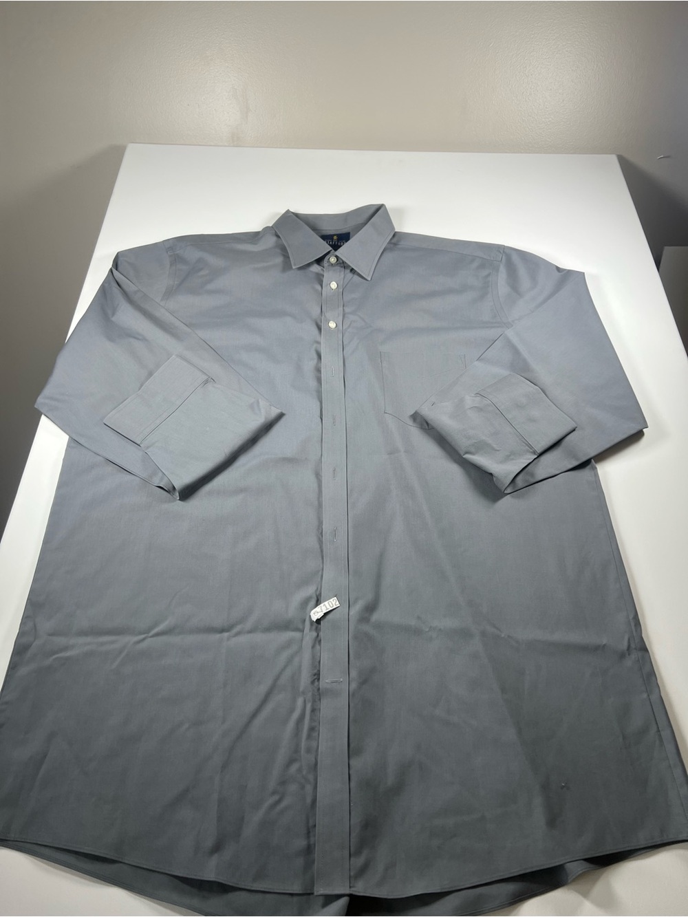 Stafford Solid Gray Classic Dress Shirt